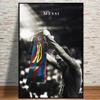 Football Star Messi Retro Poster Wall Art Decoration Painting Without Frame Room Home Decor Soccer Club Fans Collection Gifts