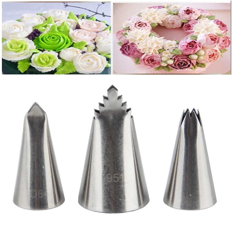 

3pcs/set Leaves Cream Pastry Tips Stainless Steel DIY Cake Decorating Icing Piping Nozzles Fondant Baking Tools
