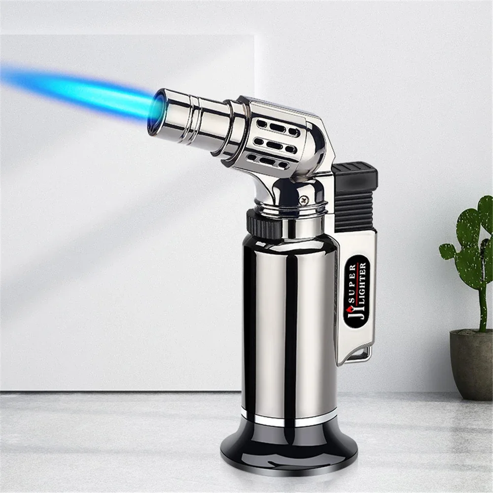Metal Windproof Turbo Gas Lighters Welding Torch Kitchen Cooking Adjustable Flame Powerful Spray Gun Cigar Lighter For Men Gifts 2