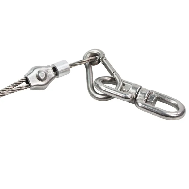 8-Shape 304# Stainless Steel Rotating Ring Wire Rope Connect Shackle Fast Unloading Hook Hasps Connecting Buckle Size M4 to M22 connector adapter buckle clamp