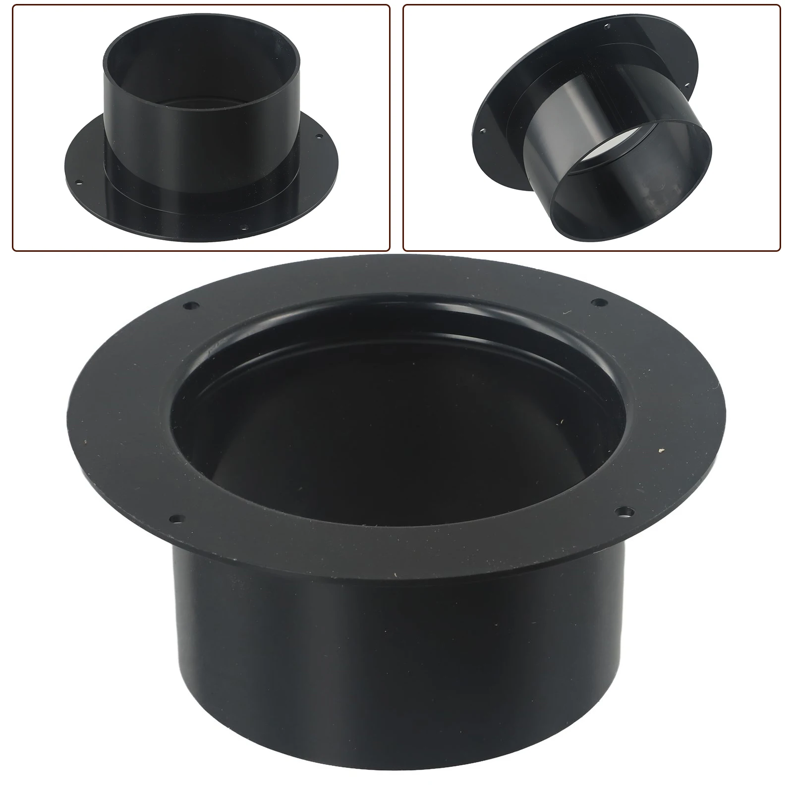 Duct pipe connector Vent pipe adapter ABS wall flange connector for ventilation pipe air ducting connection round 100mm/125mm exhaust joint