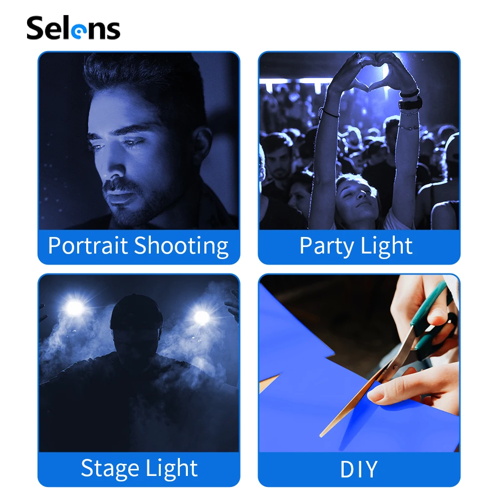 Selens 40x50cm Lighting Gels Filter Blue CTB Gel Colour Film Color Correction Tr