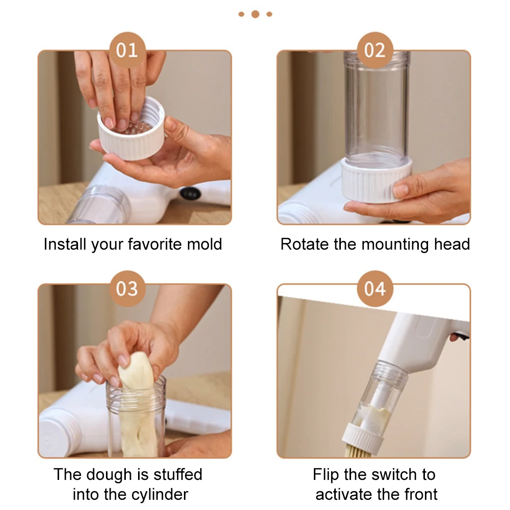 Noodle Press Pasta Attachment Household Electric Pasta Maker Machine USB Rechargeable Noodle Maker For Pasta Handheld Spaghetti Noodles Dough Pressing Machine