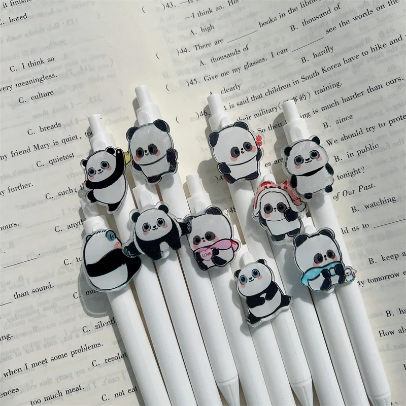 

36pcs Cute little panda press pen cartoon super cute black and white panda pen 0.5 students brush question pen good-looking pen