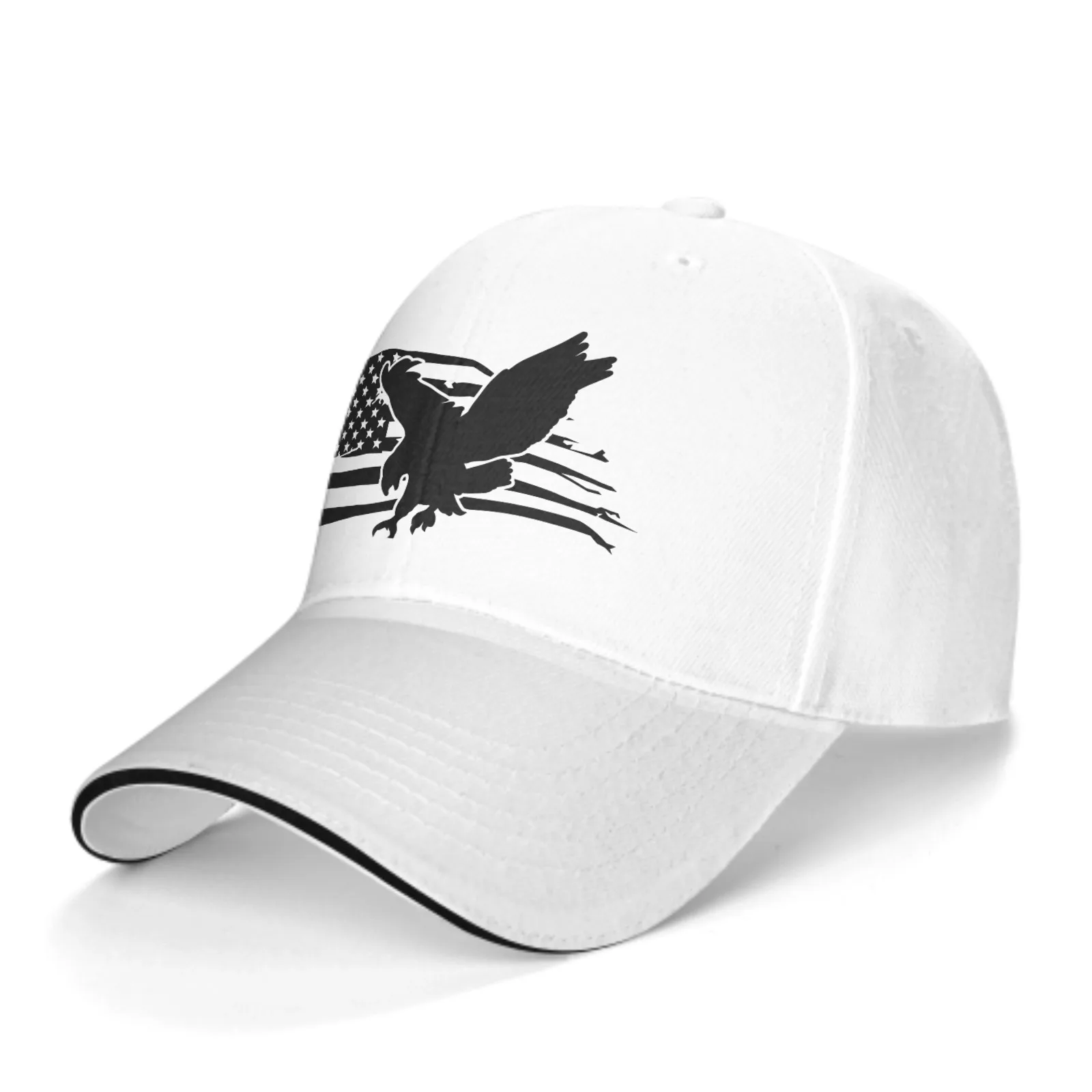 

Usa Eagle Flag Adjustable Women Men Back Closure Caps Washed Sandwich Caps Sports Outdoor Baseball Hat