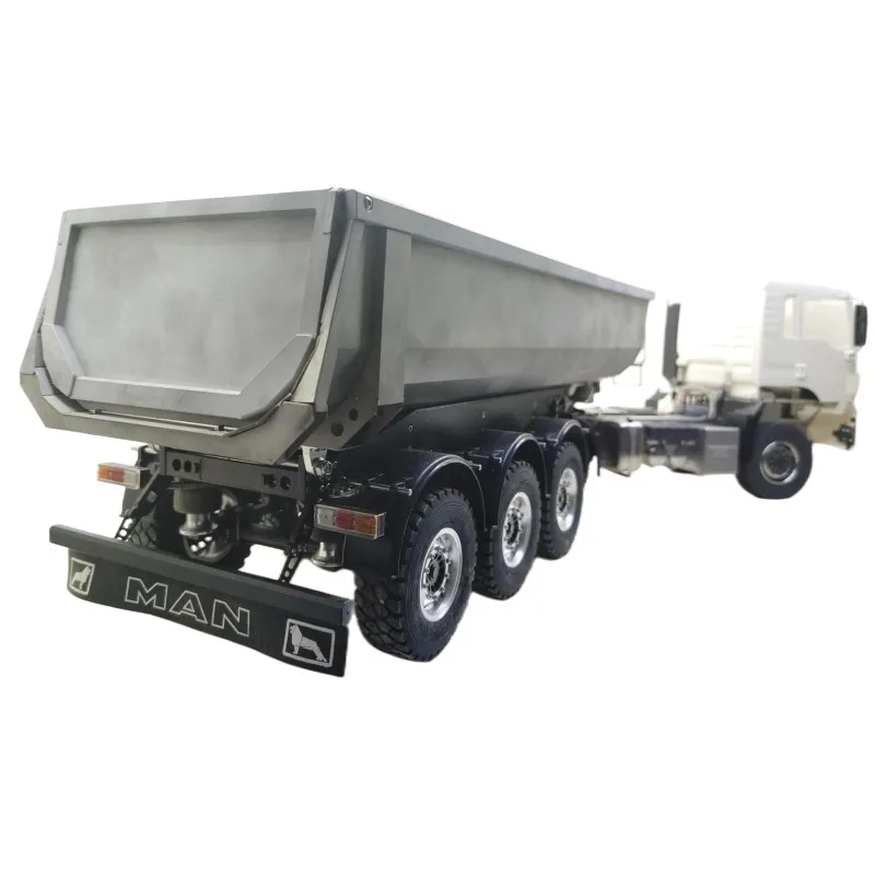 For 1/14 Tamiya RC Truck All Metal 3-axis Hydraulic Dump Truck Tipper Trailer Scania R620 Actros Volvo MAN LESU DIY Parts 4