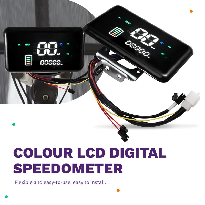 전기 스쿠터 자전거용 48V-72V 컬러 LCD 디지털 속도계 E-Bike-A86Z