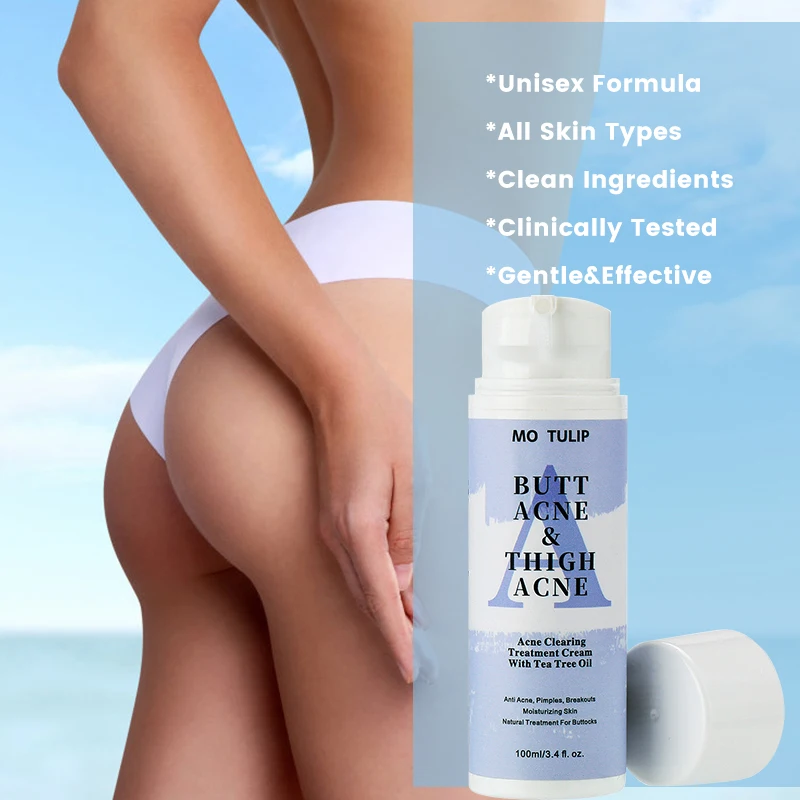 Butt Acne Cream Tea Tree Oil Remove Hip Thigh Acne Moisturizes Smooth Skin Lift Brightening Buttocks Pimples Body Care Cream 6