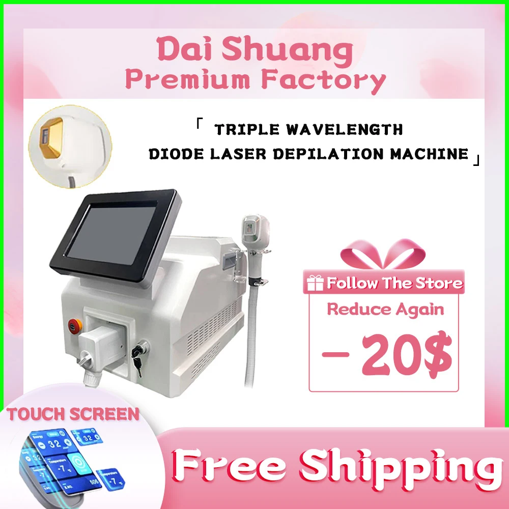 Diode Laser Triple Wavelength Painless Permanent Ice Titanium Hair Removal  Machine Beauty Instrument Device - AliExpress