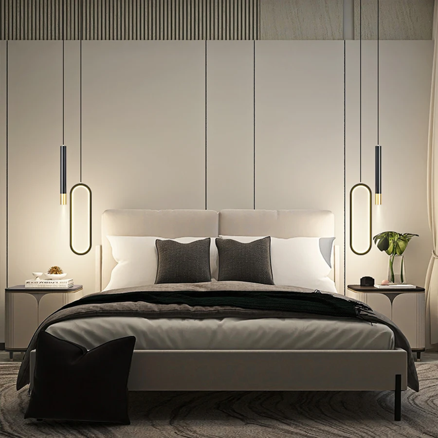 Modern LED Pendant Light Double Head Hanging Lamps Interior Lighting For Bedroom Living Room Dining Table Bedside Kitchen Decora