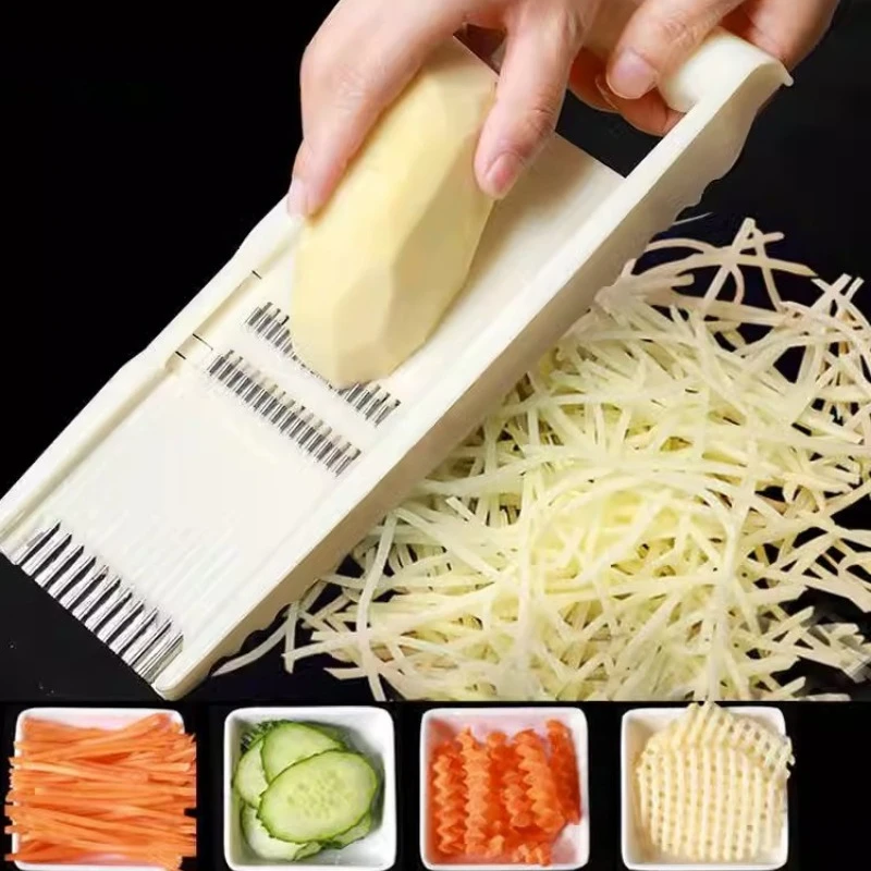 Vegetable Cutter 1pcs Vegetable Grater Potato Grid Slicer Corrugated Net Chopper Cutter Wave Knife Chipper Salad Kitchen Shredder Peeler Masher