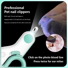 

Professional Cat Nail Clipper Cat Cutter Scissors with LED Light Pet Nail Clipper for Cat Dog Grooming Claw Scissors Pet Product