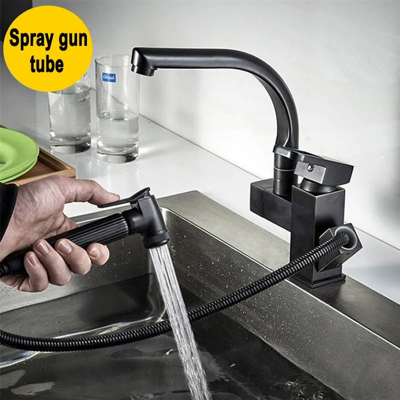 Grifo De Cocina Negro New11 – Caño Extraíble Y Giratorio, Monomando, Montaje En Cubierta