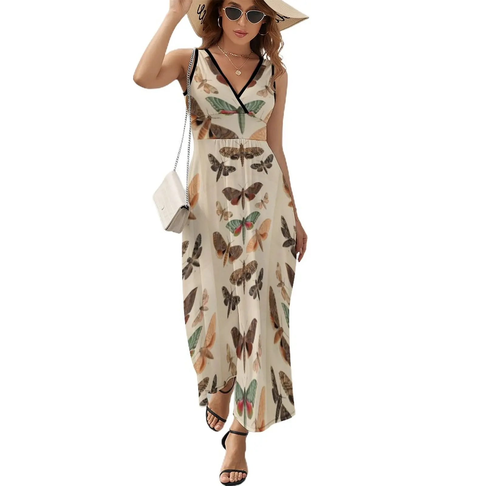 

Naturalist Moths Sleeveless Dress birthday dress for women summer clothes