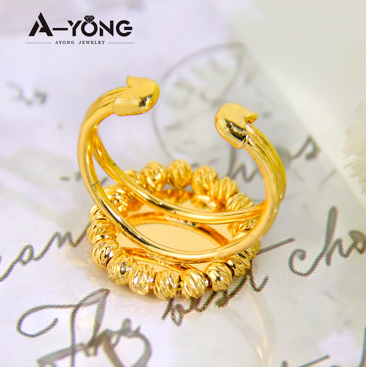 Arabisch Gold Farbe Münze Ring 18k Gold Überzogene Einstellbare Türkische Mode Perlen Ringe Dubai Saudi Frauen Hochzeit Schmuck – Detail 8