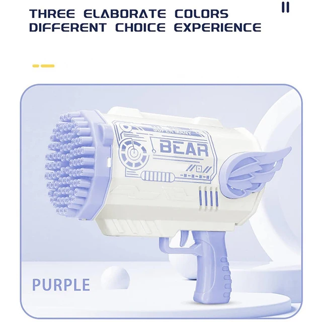 76 80 Hole Gatling Bubble Machine for Children Automatic Bubble Gun with Light Electric Bubble Maker Toy For Kids 5