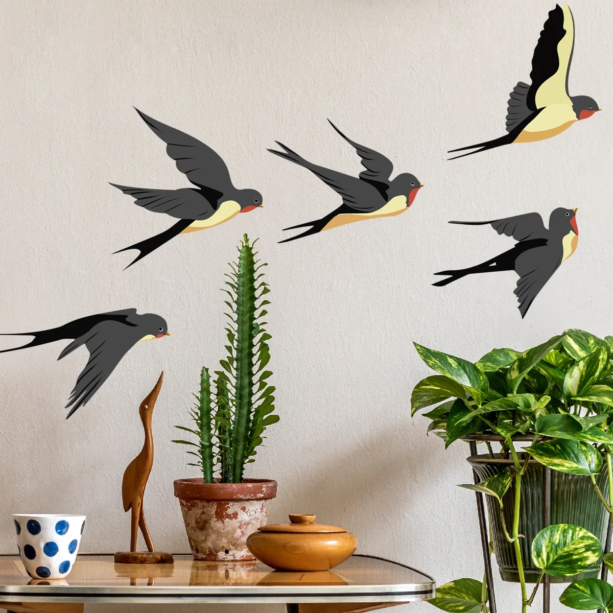 

Bird Animal Cartoon Wall Sticker, Background Wall, Living Room, Room Decoration, Self-Adhesive, Wholesale