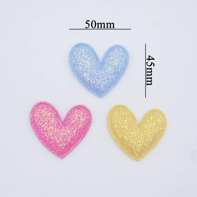 Padded Bling Heart Appliques 36Pcs 50*45mm DIY Crafts Supplies Sewing Patches