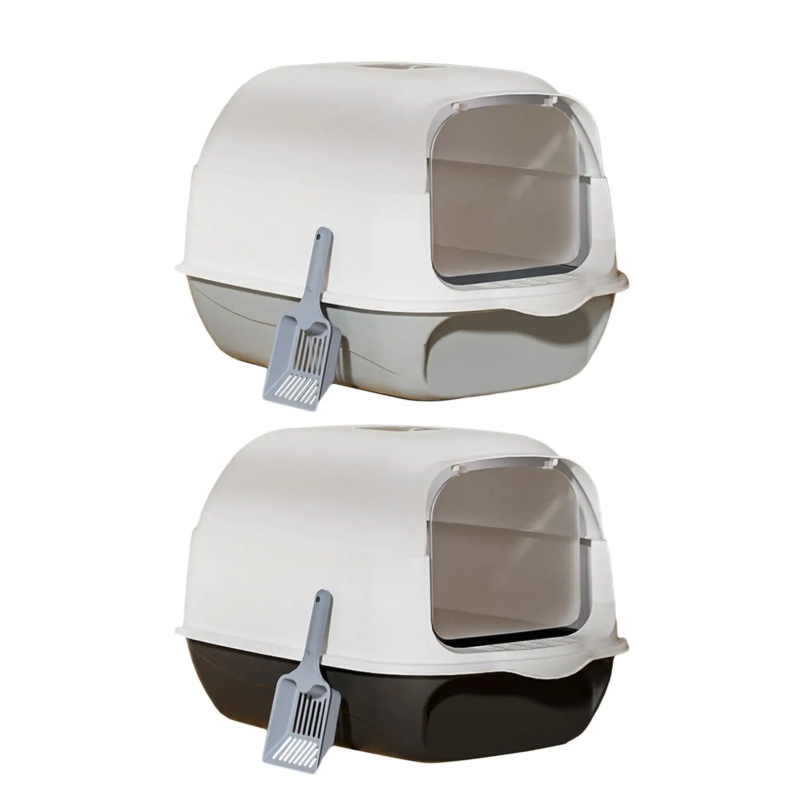 Enclosed Cat Litter Tray Kitten Potty Pan Foldable Pet Accessories Prevent Sand Leakage Cat Deep Toilet and Scoop
