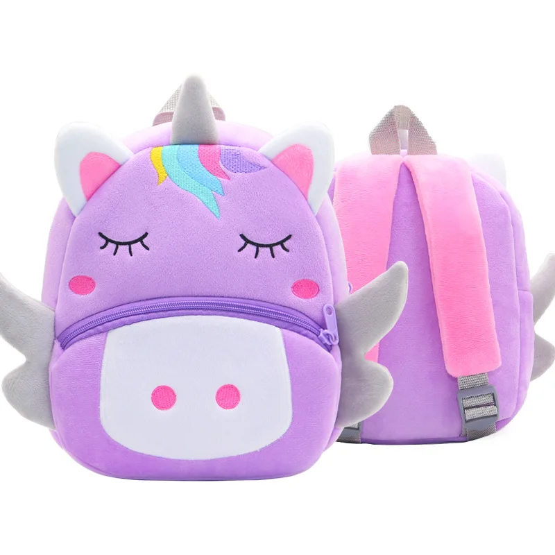 Cartoon Animal Backpack for Boy and Girl Market Source Backpack Kindergarten Plush Backpack Children's Bag Bee Rabbit Cat Pig