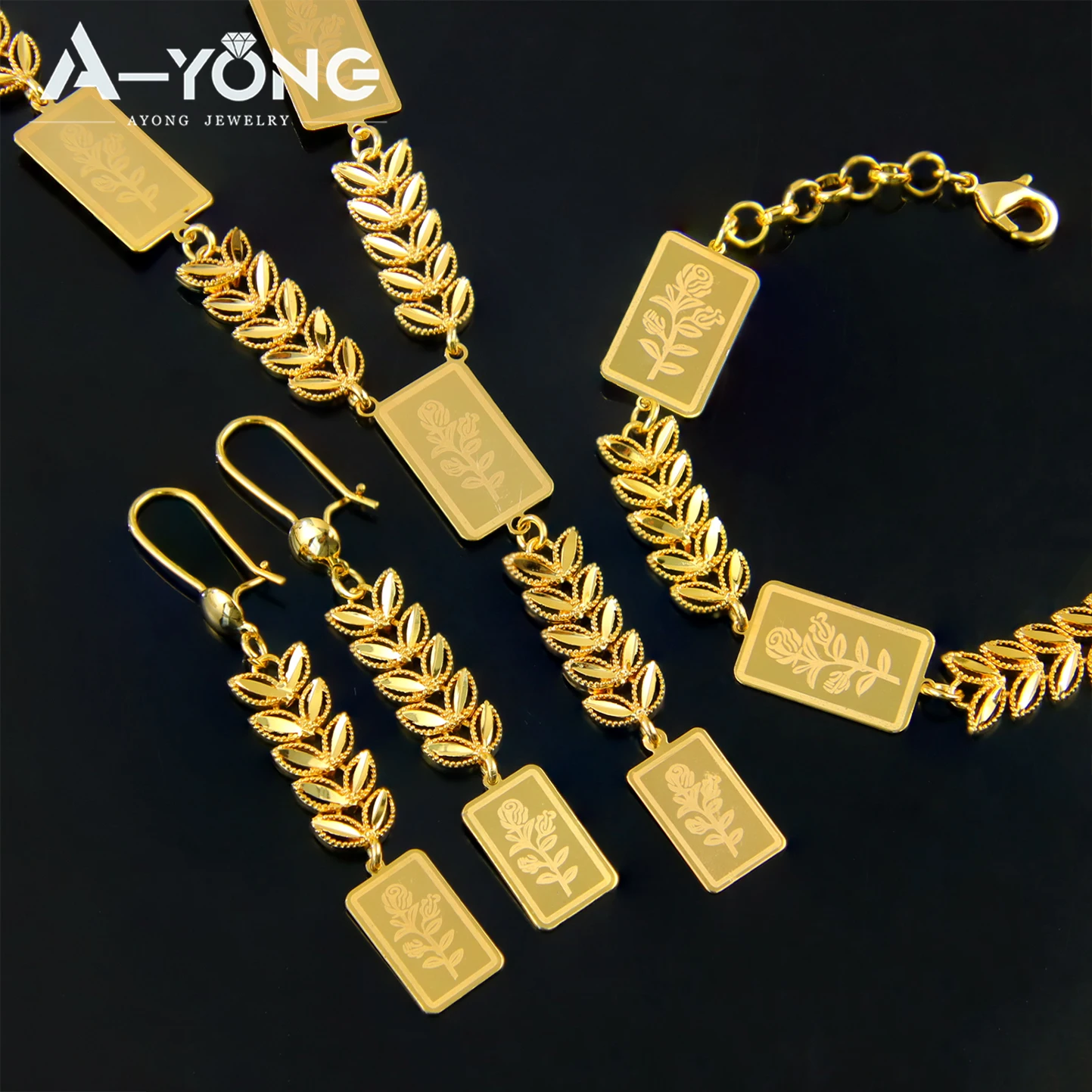 Nigeria Hochzeit Schmuck Set 21k vergoldet türkische Münzen Halskette Armband Ohrringe Algerien Frauen Braut Verlobung Party Geschenke – Detail 8