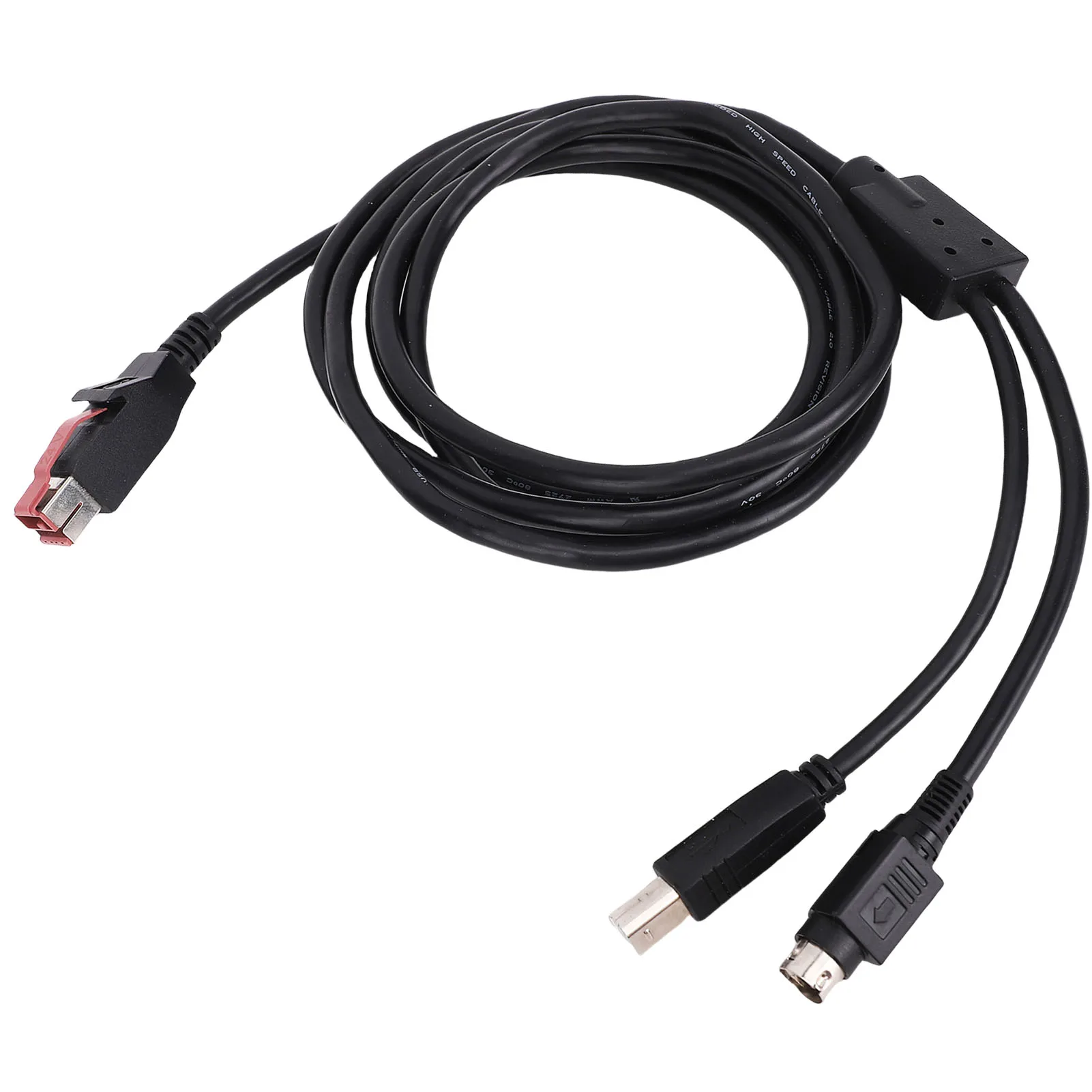Printer Data Cable 1.8m 24V Power USB to USB2.0 B Male and 3 Pin Power Din Male Cord USB to 3 Pin Din Cable