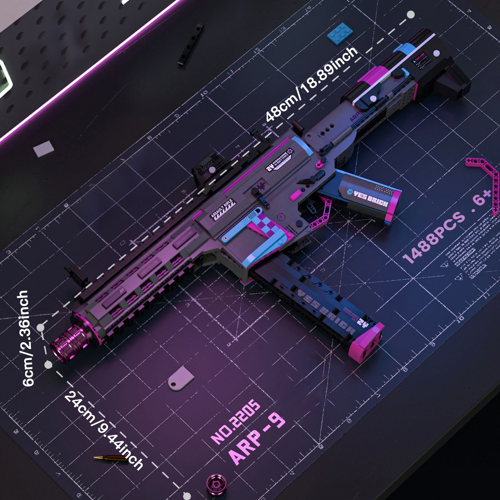 Plastic Building Block Model Military Toy Gun