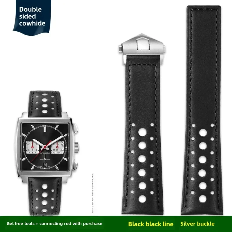 Elegant 22mm Genuine Cowhide Leather Watchstrap - Premium Men's Replacement Bracelet