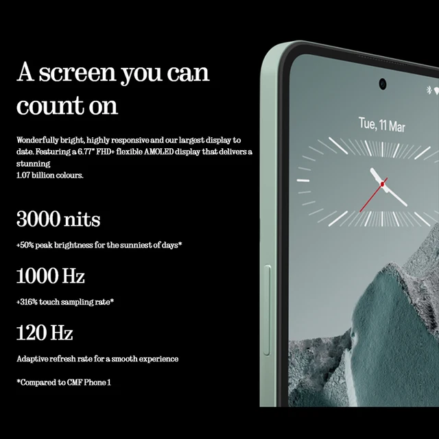 Téléphone CMF 2 Pro Version mondiale 6.77 AMOLED 120Hz MediaTek Dimensity 7300 Pro 5G 5000 mAh caméra principale 50MP 33W 3