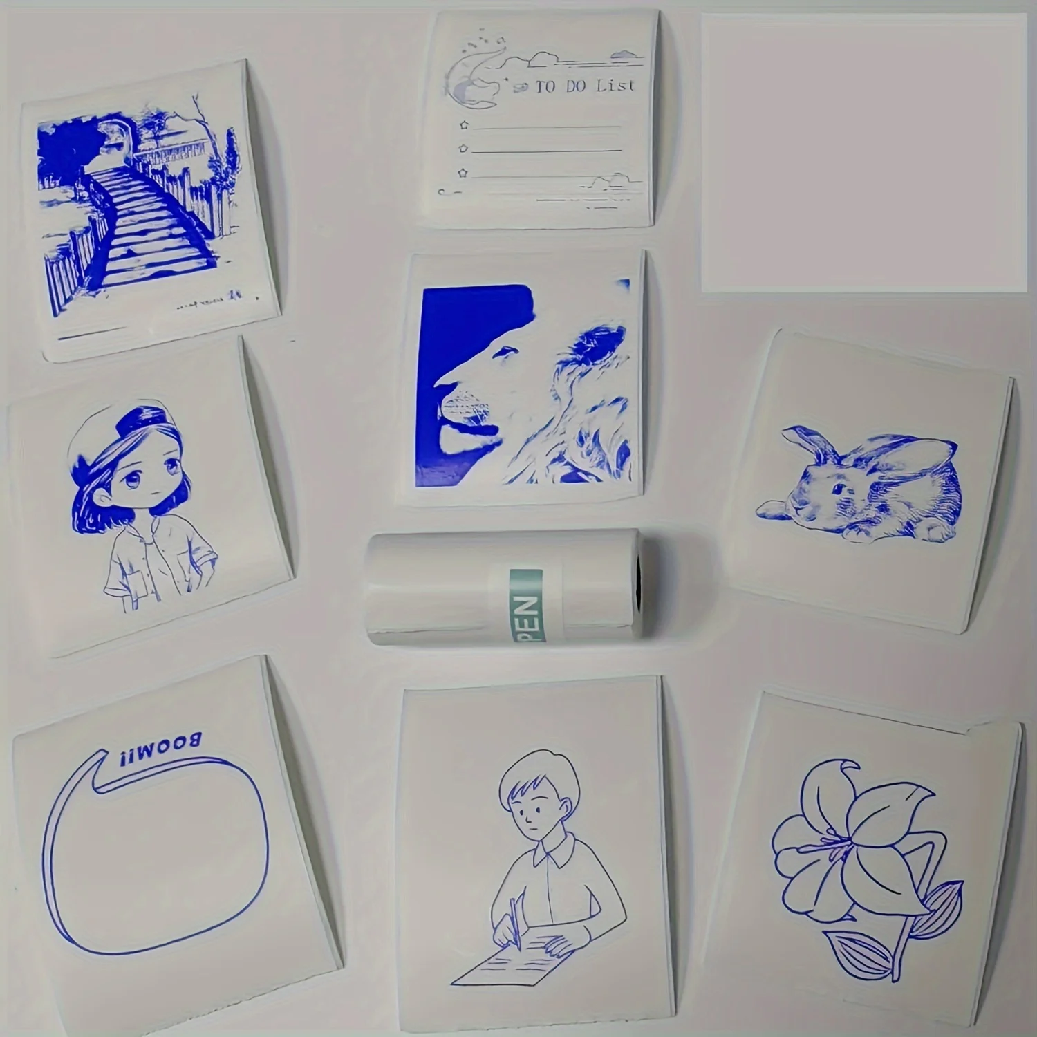 Blue Thermal Adhesive Sticker Paper Roll, 3-Pack - Printable for Photos, DIY Scrapbooking, Notes, Lists, Memos For Mini Printer