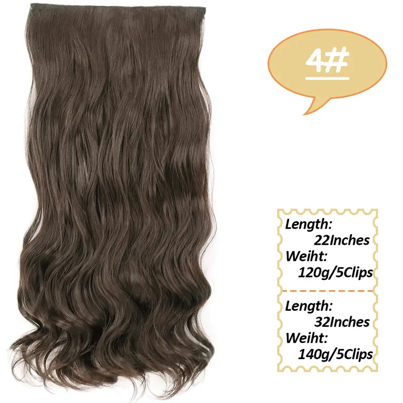 NICESY Synthetic Long Wavy 5 Clips Hair Extensions 22Inch/32Inch Clip On Hair Extensions High Tempreture Fake For Women - Image 8