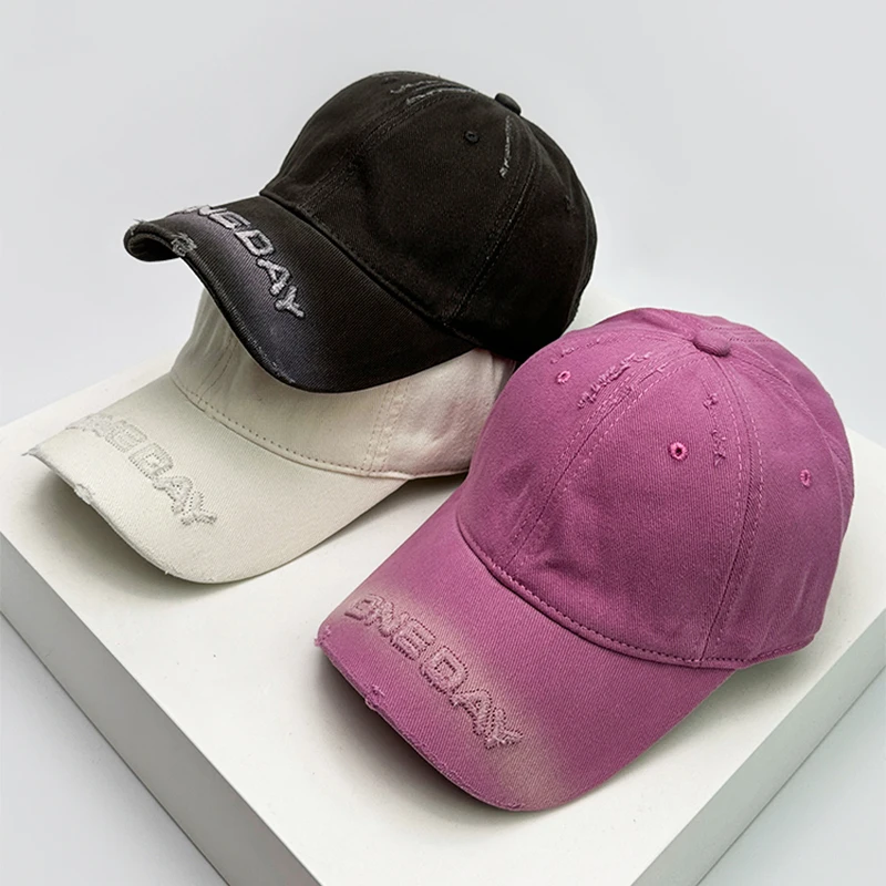 

New Men Women Retro Letter Embroidery Baseball Hats Broken Style Sunshade Breathable Street Snapback Caps Versatile Fashion ins