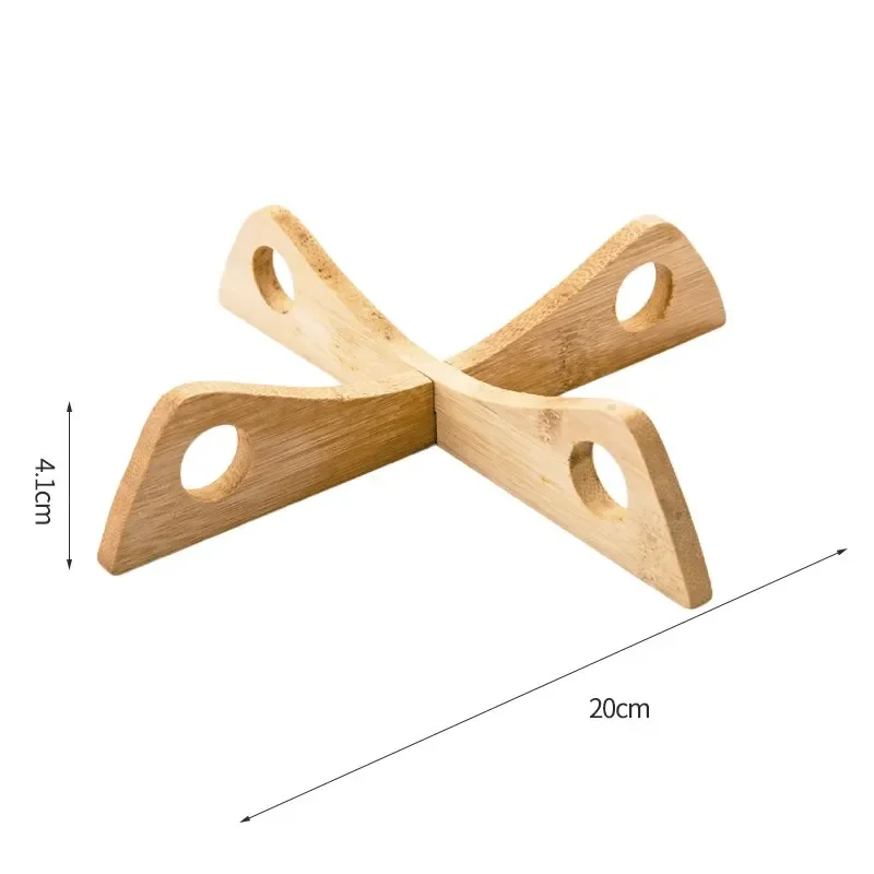 Cross Tray Holder Wooden Removable Table Mat Anti-Heat Steam Table Mat Household Kitchen Anti-Slip Wooden Gadget table mat