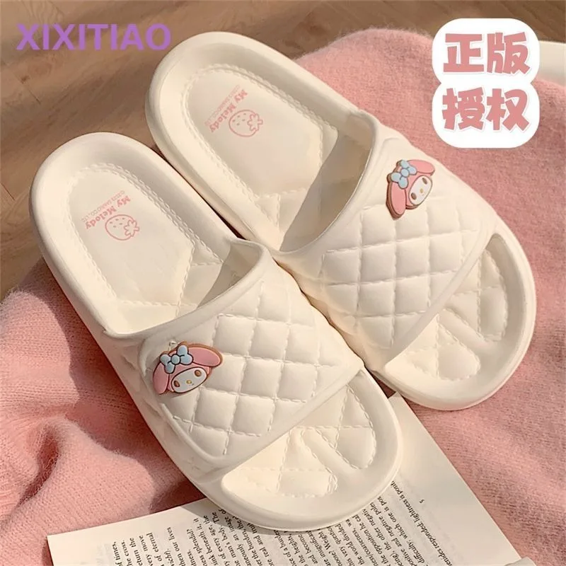 

Kawaii Sanrioed Anime Cartoon Hello Kitty Series My Melody Flat Bottom Slippers Sandals Non Slip Baby Boy Girl Festival Gift