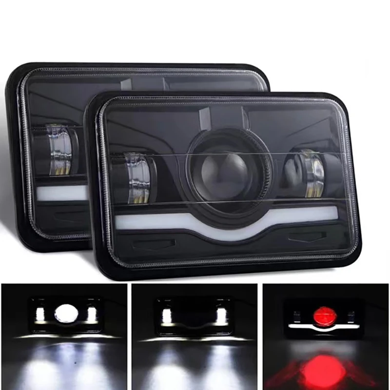 12V 24V 4x6 Cal LED H4 reflektor Led światło robocze z DRL Hi mijania światła reflektor do samochodu Jeep motocykl Truck