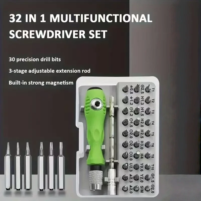Kit de tournevis de précision 32-en-1 pour drone DJI avec manche ergonomique