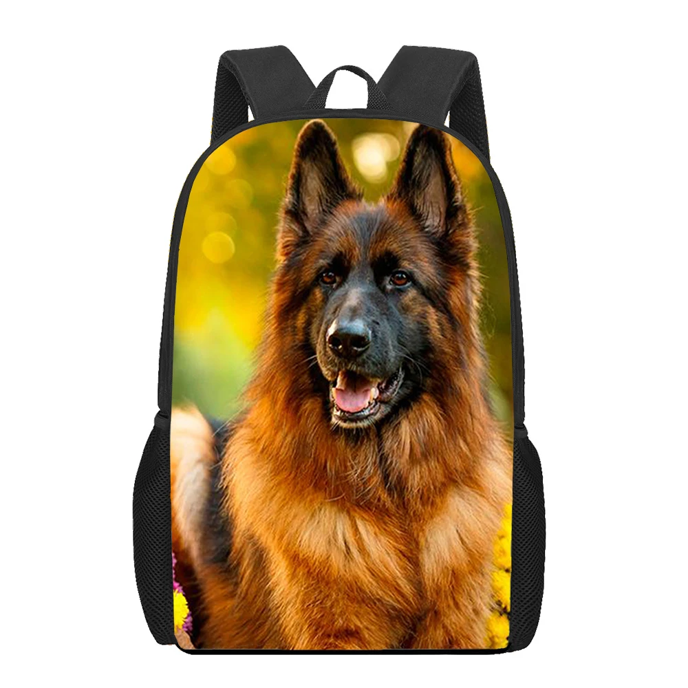 German Shepherd Dog 3D Pattern School Bag for Children Girls Boys Casual Book Bags Kids Backpack Boys Girls Schoolbags Bagpack