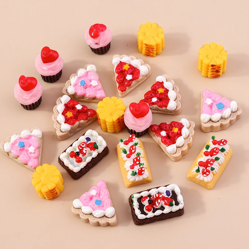 Citroen 10Pcs Cute Resin Miniature Food Snacks Mini Cake Charms Per Bambini Giocattoli Da Cucina Fatti A Mano Gioielli Fai Da Te Che Fanno Accessori