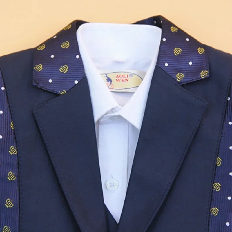 Children Formal Suit Jacket Wedding boys Dress Suit 4 Pieces set high quality jacket+vest+pants +bow tie size 2years -12 years