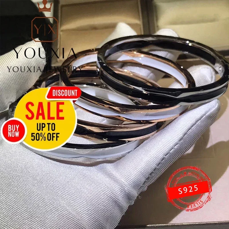 Hot sale Western style 1:1 Customized Heibai ceramic Bracelet Luxury Jewelry Logo Couple Fashion party gift bracelet for women