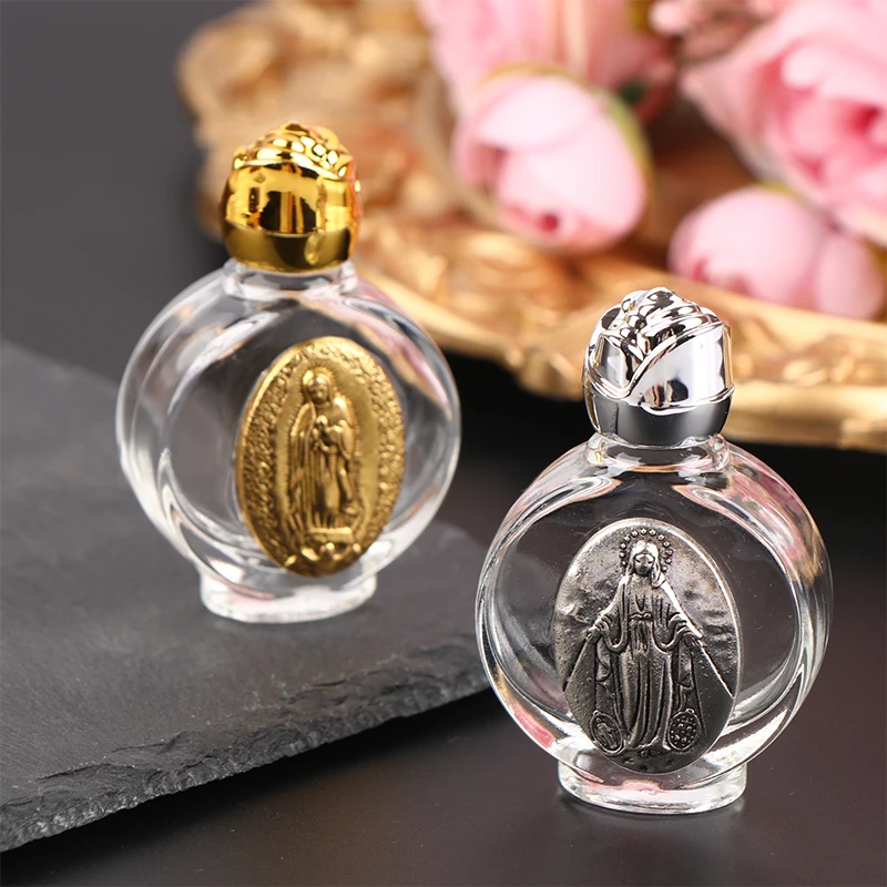 1PC Empty Holy Water Jesus Bottle Religious Cross Christian Baptism Supplies