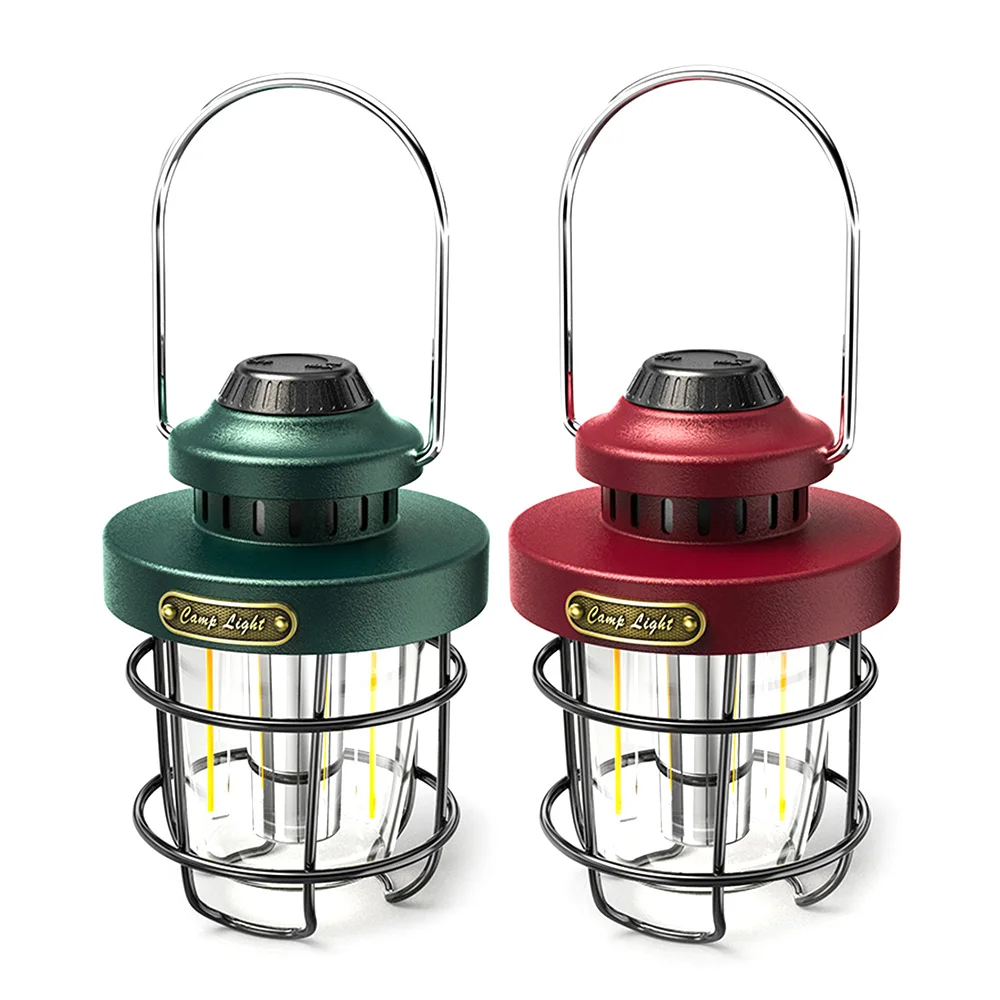 Retro Lamp Portable Camping Lantern USB Recharge Camping Tent Travel Light Vintage Outdoor Lighting Equipment Flashlight camping light portable lanterns camping lamp camping lantern
