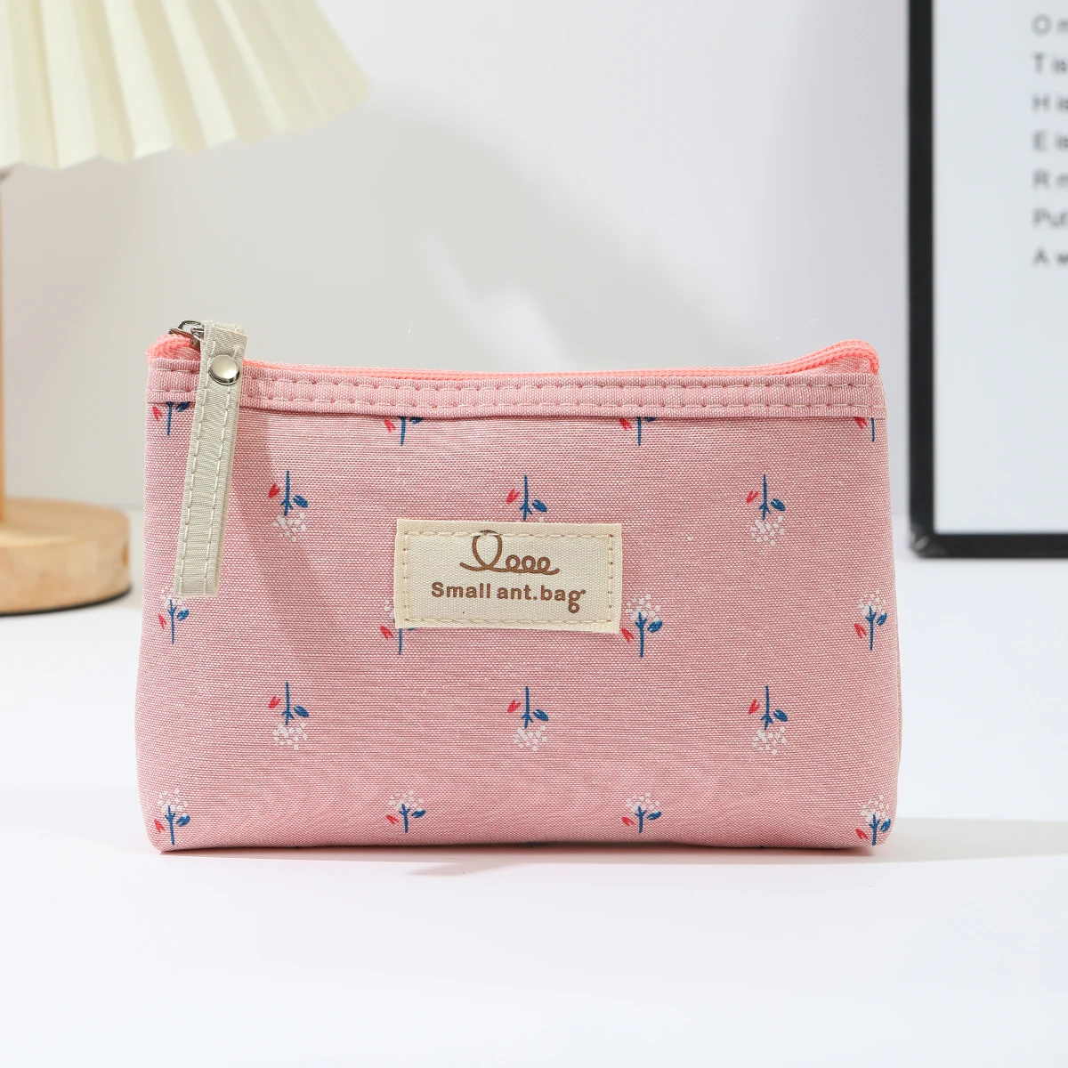 Instagram Style Canvas Makeup Bag Printed Women's Portable Student Pencil Case Travel Storage Toiletries Bag