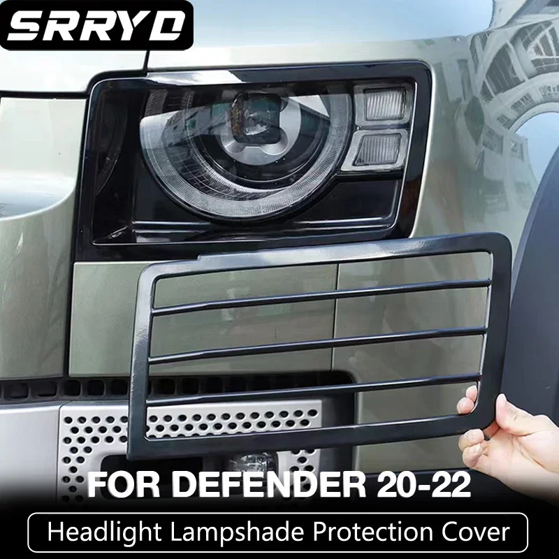 

Абажур из нержавеющей стали для автомобильных фар Land Rover Defender 110 2020-2022, Защитная Сетчатая крышка, аксессуары для модификации автомобиля