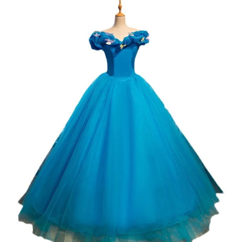 Bomaris Blue Off-Shoulder Ball Gown Quinceanera Dresses Vestidos De 15 Anos Fashion Cinderella Birthday Party Gowns Customized