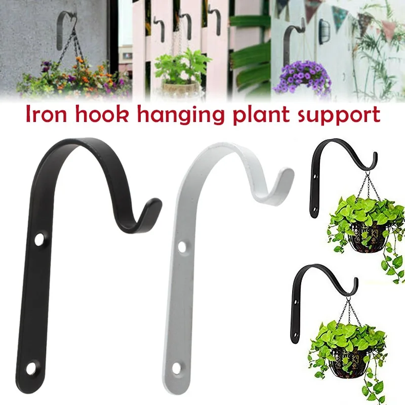 

Hanging Basket Brackets Metal Strong Outdoor Wall Garden Hook Decoration PRE Plant Cages Supports Wall-Mounted Storage Hooks FU