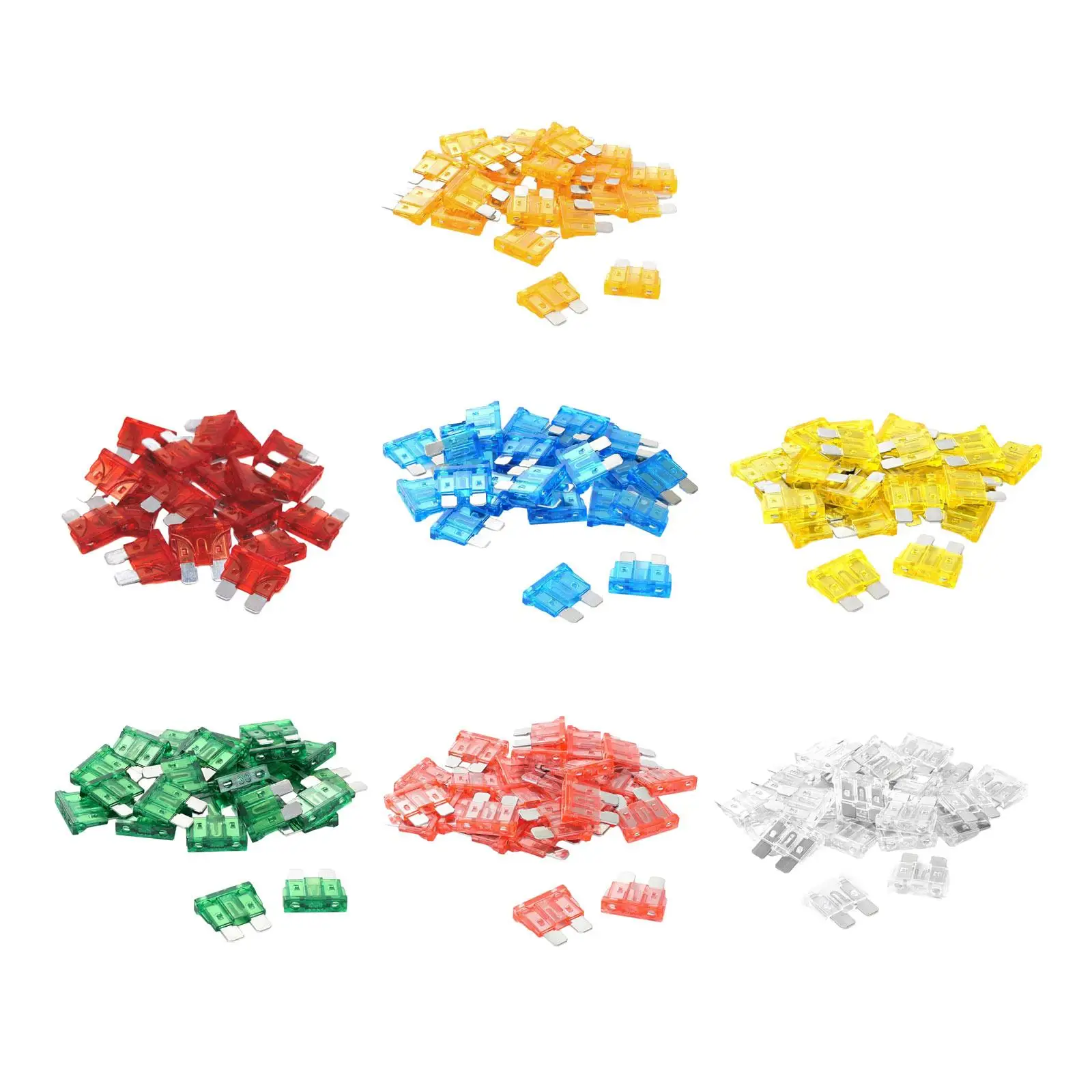 

100Pcs Car Standard Blade Fuse Assortment Kit Accessories for RV Marine