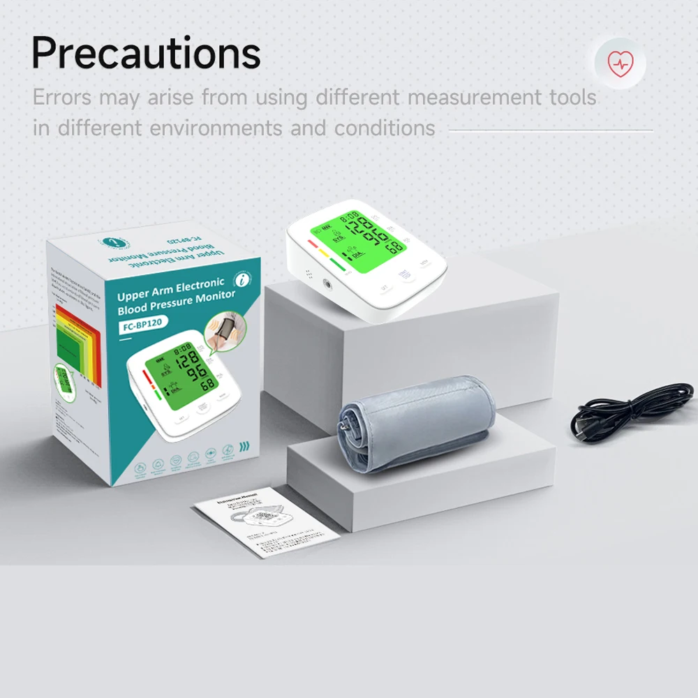 Kingclinic LCD Portable Upper Arm Blood Pressure Monitor Measurement Tool Portable Digital Tonometer Sphygmomanometer BP monitor 4