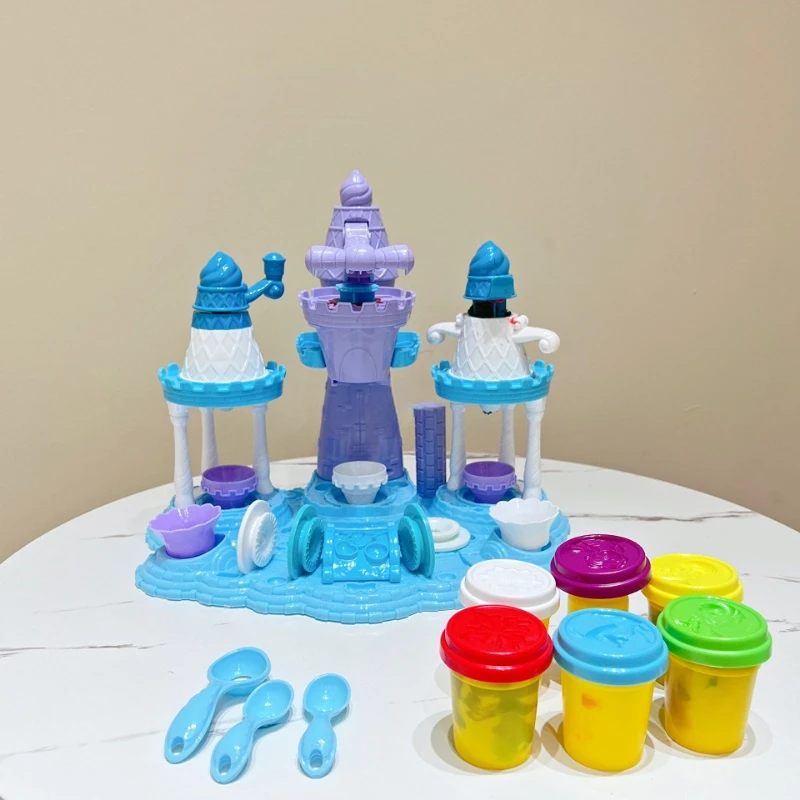 

Disney Frozen Elsa Ferris Wheel Magic Ice cream making machine Colored clay plasticine sets play dough play house toy baby gift