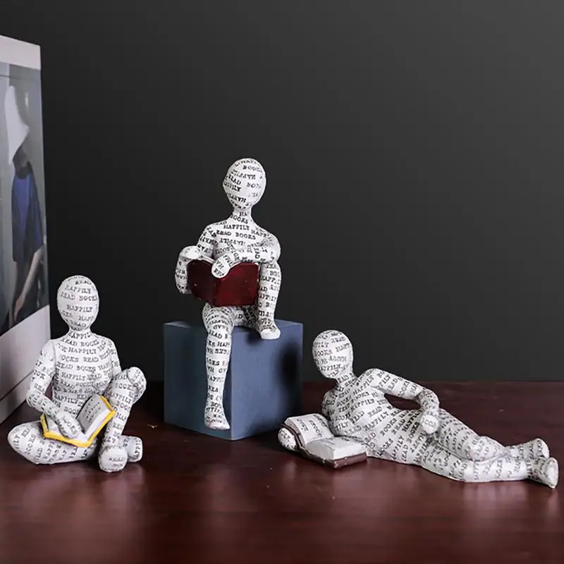 Artistic Resin Reading Man Statue Home Decor
